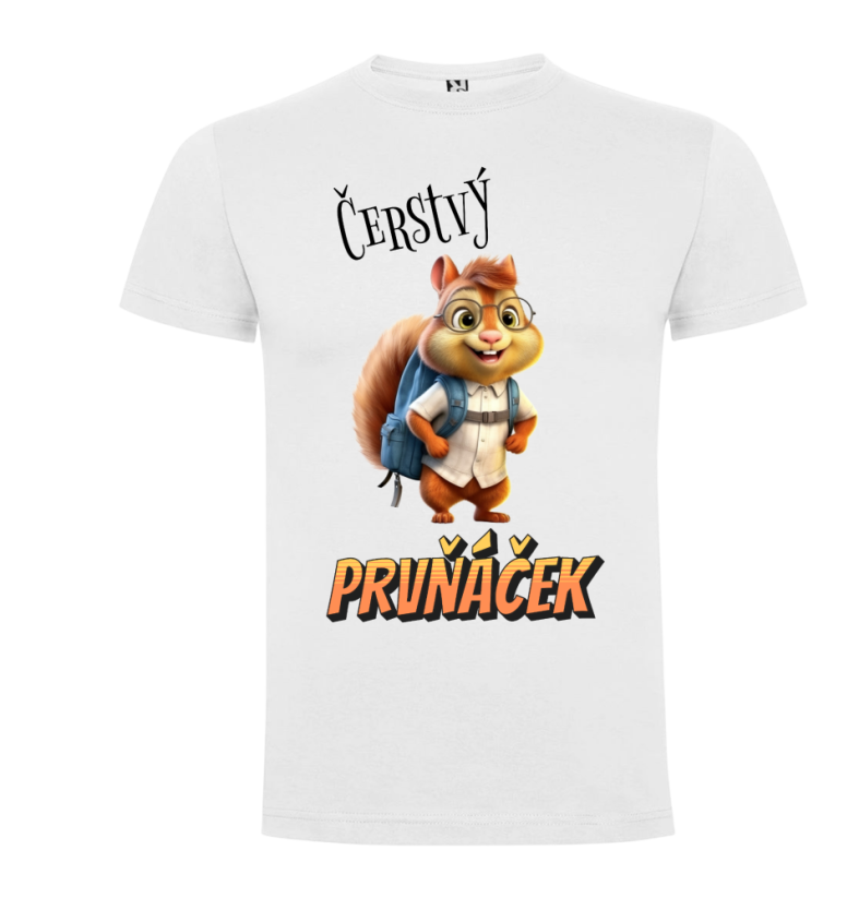 Tričko Čerství prvňáček veverka