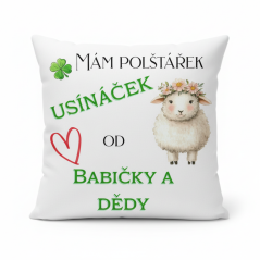 Polštář Usínaček od babičky a dědy - ovečka