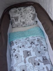 Minky deka s polštářem - kočička s pejskem