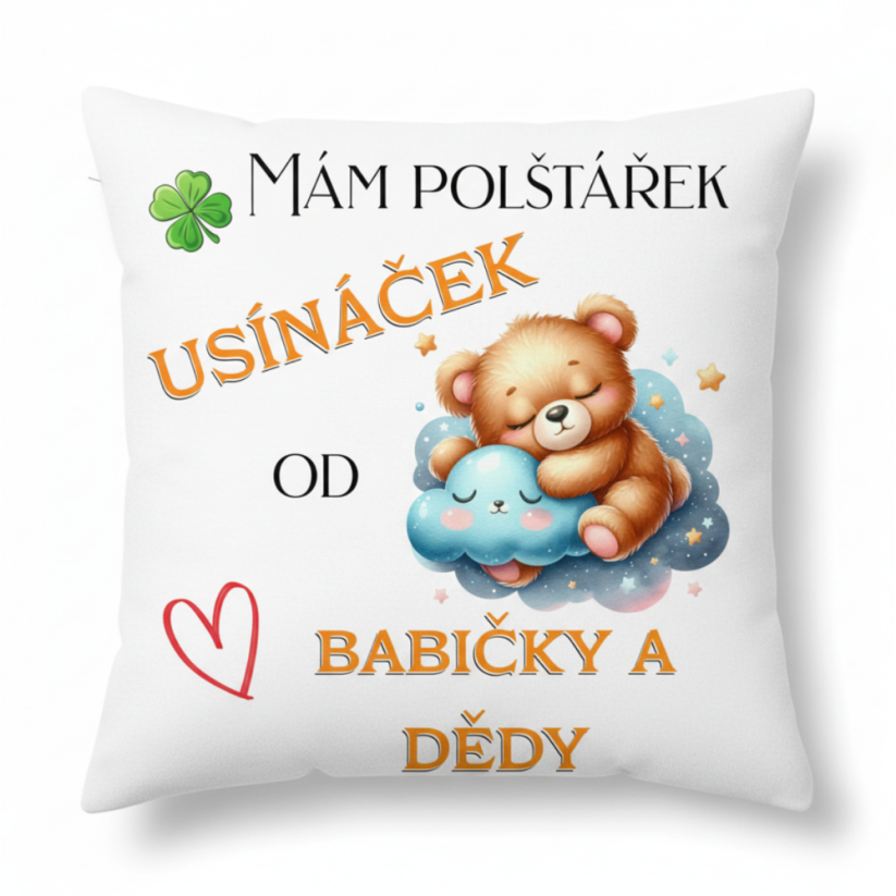 Polštář Usínaček medvídek od babičky a dědy