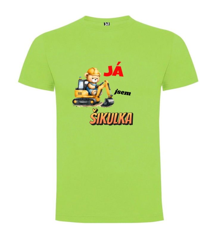 Tričko bagr Já jsem šikulka - Barva: Bílá