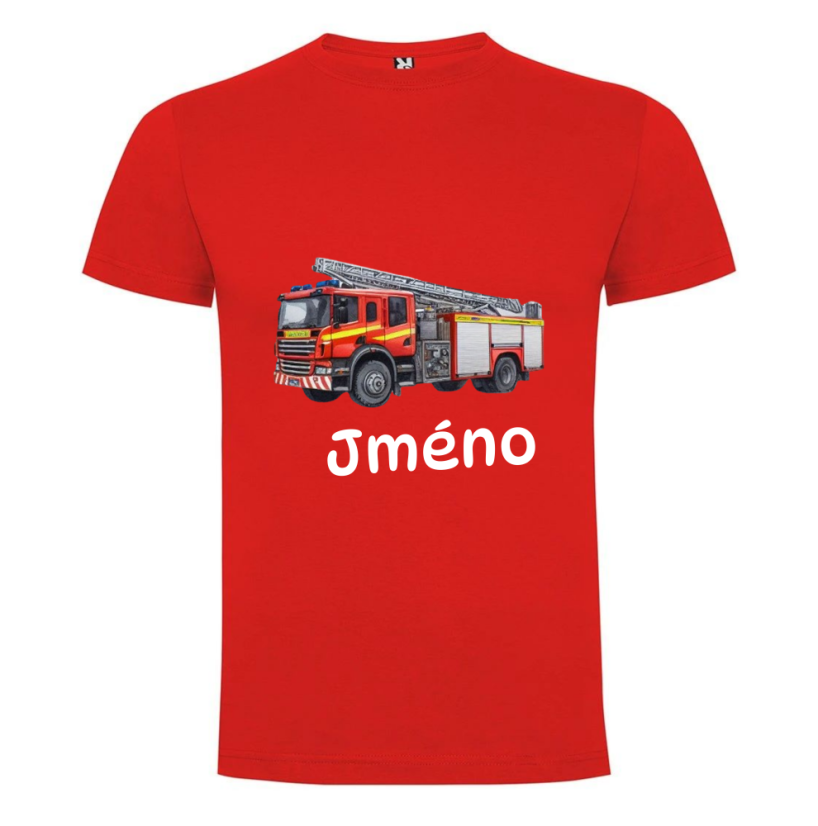 Tričko se jménem hasičské auto