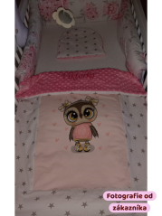 Minky deka sova copy s vyšitým menom