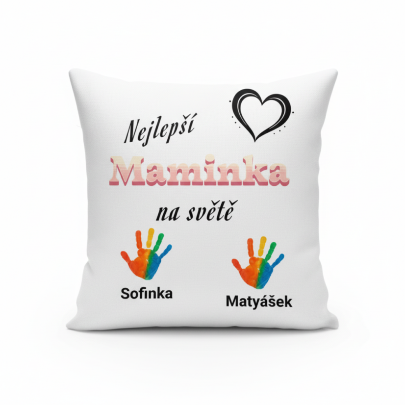Polštář pro maminku dlaně s jmény dětÍ Polštář pro maminku dlaně s jmény dětÍ