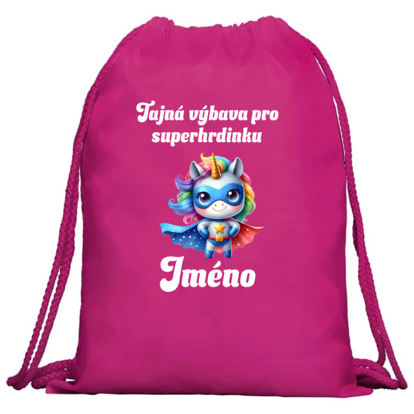 Multifunkční batoh - Tajná výbava pro superhrdinky ( JMÉNO ) - Barva: Bílá