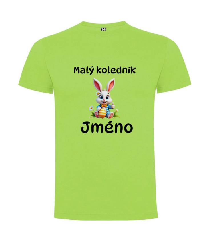Dětské velikonoční tričko s vlastním jménem - motiv zajíček - Farba: Červená