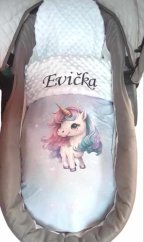 Minky deka kúzelný jednorožec s vyšitým menom