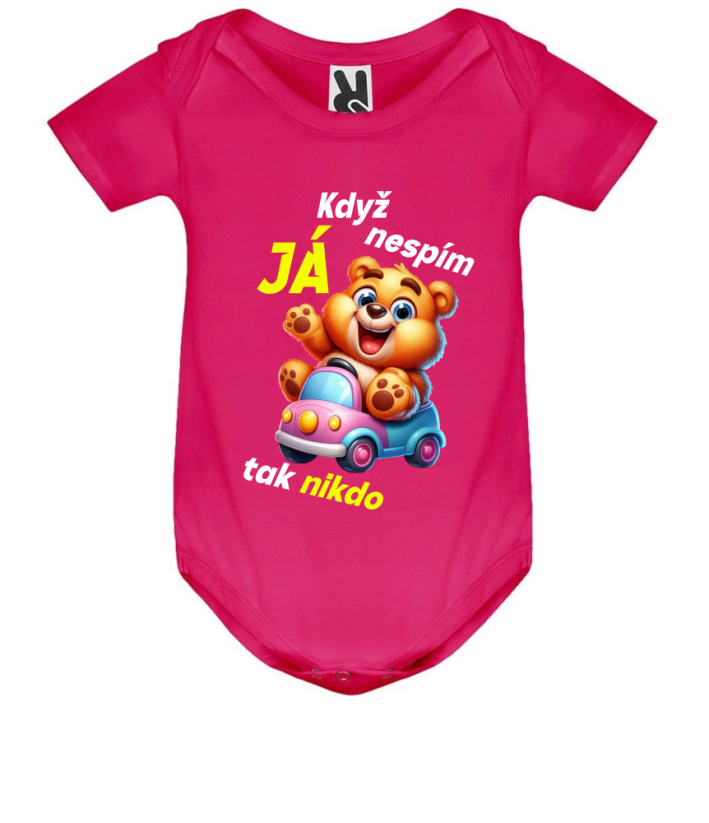 Body méďa Když JÁ nespím tak nikdo nespí - Barva: Bílá