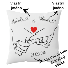 Polštář ruce s jmény