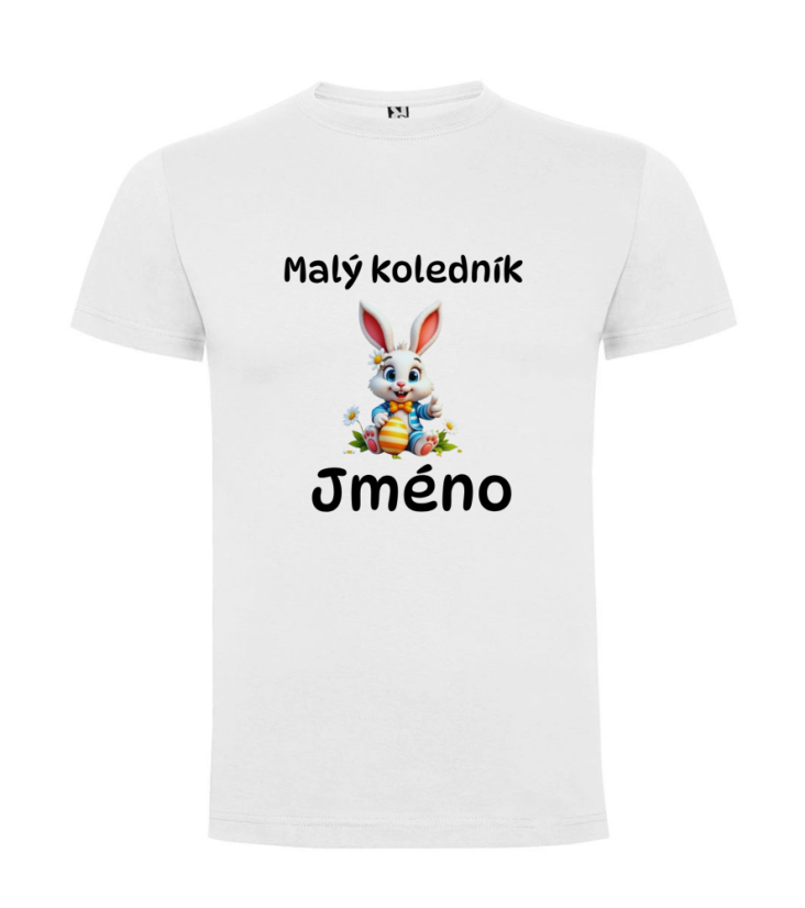 Dětské velikonoční tričko s vlastním jménem - motiv zajíček - Farba: Červená