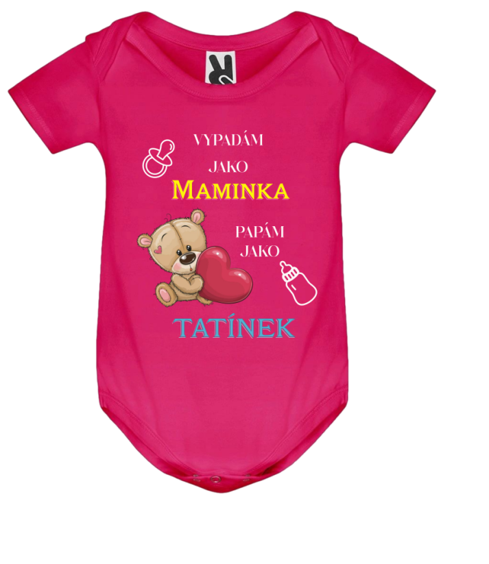 Body vypadám jako maminka papám jako tatínek - Barva: Modrá, Velikost: 3 měsíce