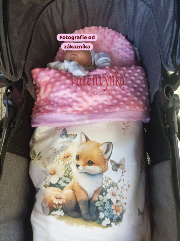 Minky deka líška s vyšitým menom