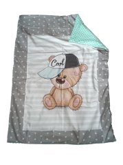 Minky deka 100*150cm s vyšitým jménem - Medvídek COOL