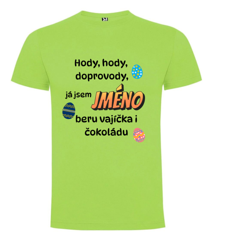 Dětské velikonoční tričko s vlastním jménem - Barva: Zelená