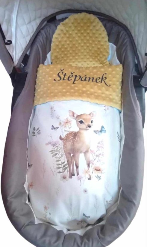 Minky deka srnka s vyšitým jménem + polštáře