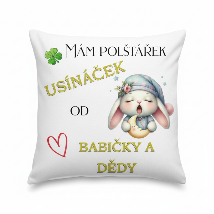 Polštář Usínaček zajíček od babičky a dědy