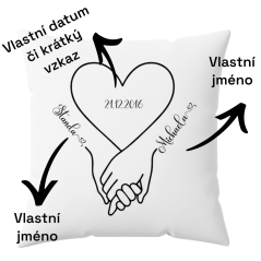 Polštář ruce s jmény