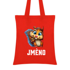 Taška do školky se jménem - motiv veverka