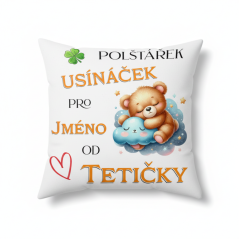 Polštář Usínaček od tetičky - motiv medvídek - se JMÉNEM