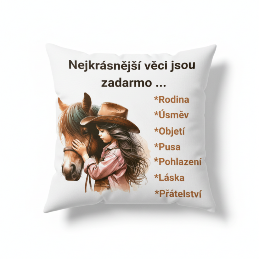 Polštář Nejkrásnější věci jsou zadarmo