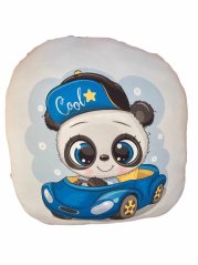 Tvarovaný minky polštář panda v autě
