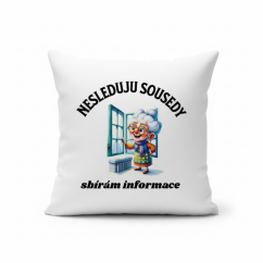 Polštář s motivem babičky - Nesleduji sousedy sbírám infromace