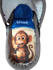 Minky deka s vyšitým menom opička