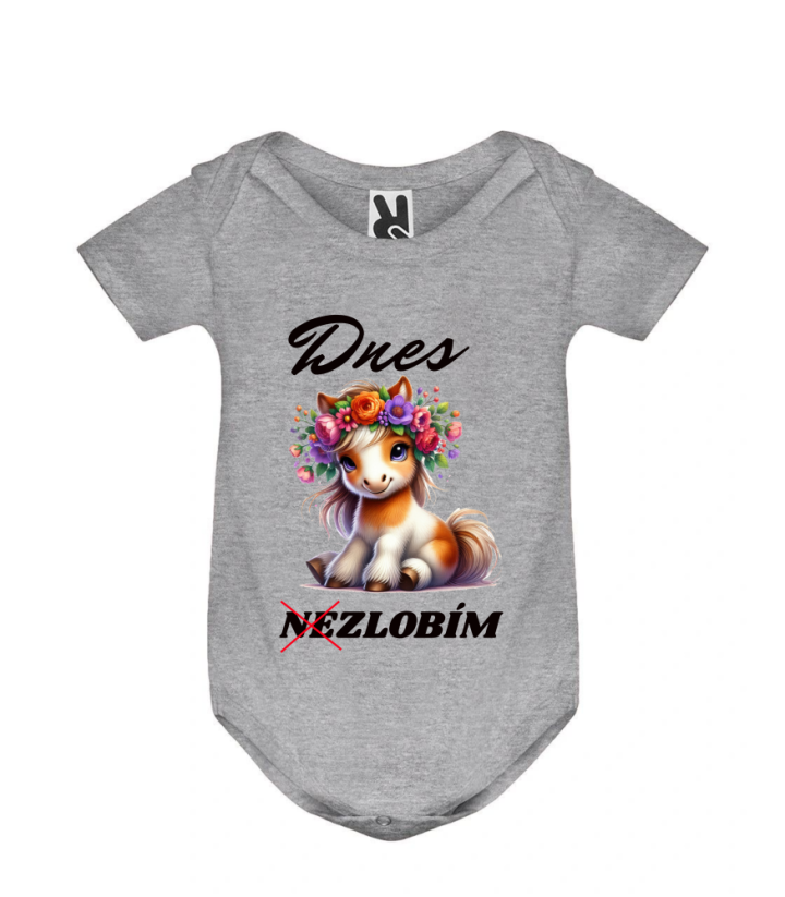 Body  poník Dnes nelobím - Barva: Šedá