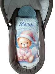 Minky deka s vyšitým menom méďa Dobrou noc