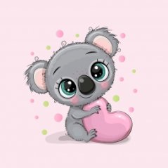 Nepadací deka koala srdce s vyšitým jménem