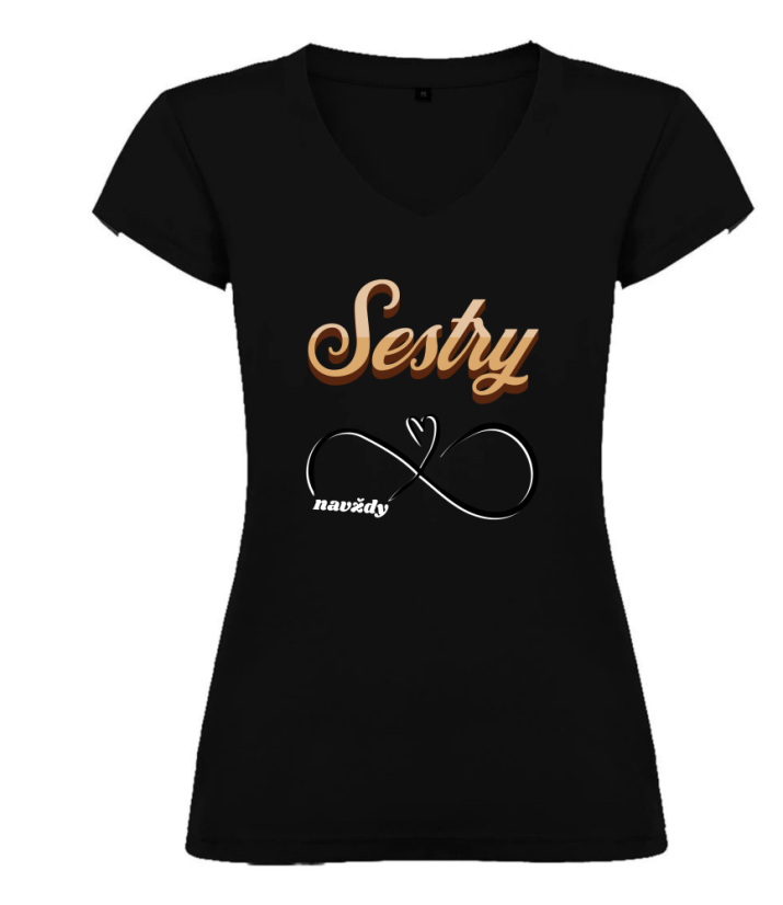 Párové tričko pro sestry – Nejlepší sestry - Barva: Černá