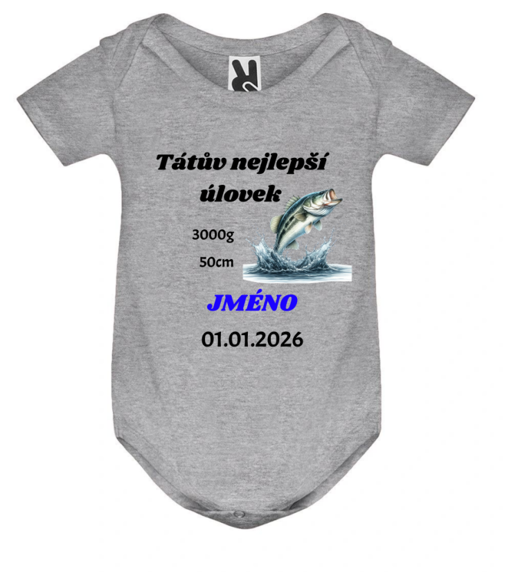 Body se jménem a údaji o narození nejlepší úlovek - Barva: Bílá