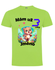 Narozeninové tričko medvídek s jménem