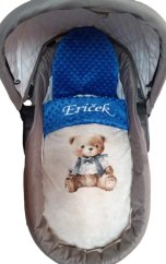 Minky deka s výšivkou jména – motiv medvěd