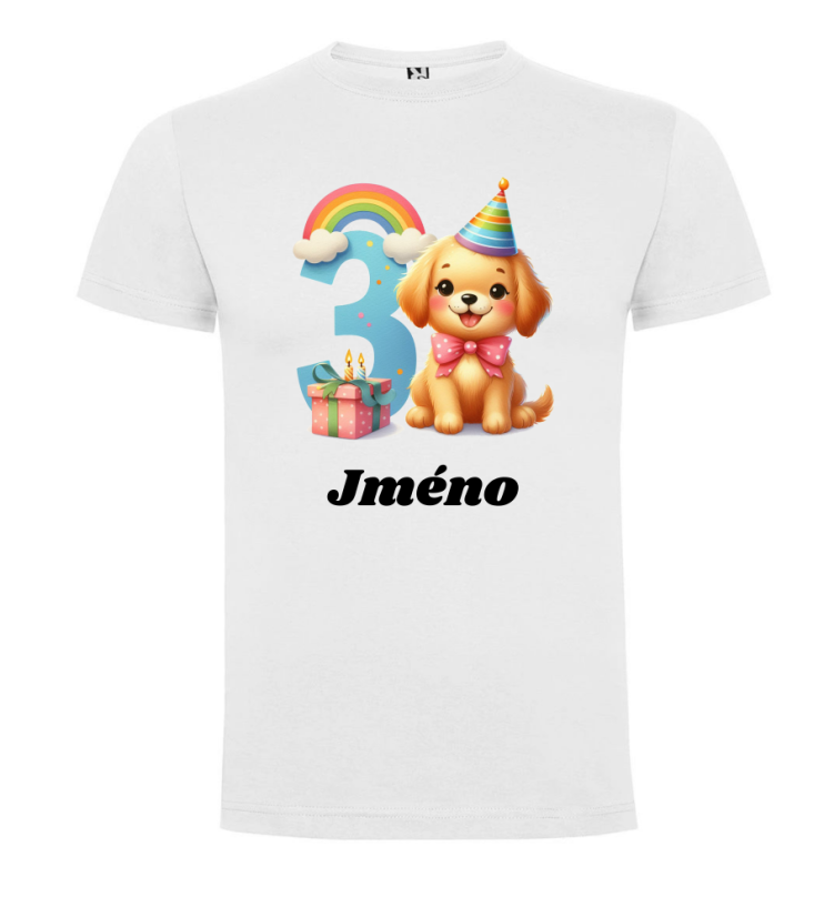 Narozeninové tričko se jménem Pejsek - Věk: 9