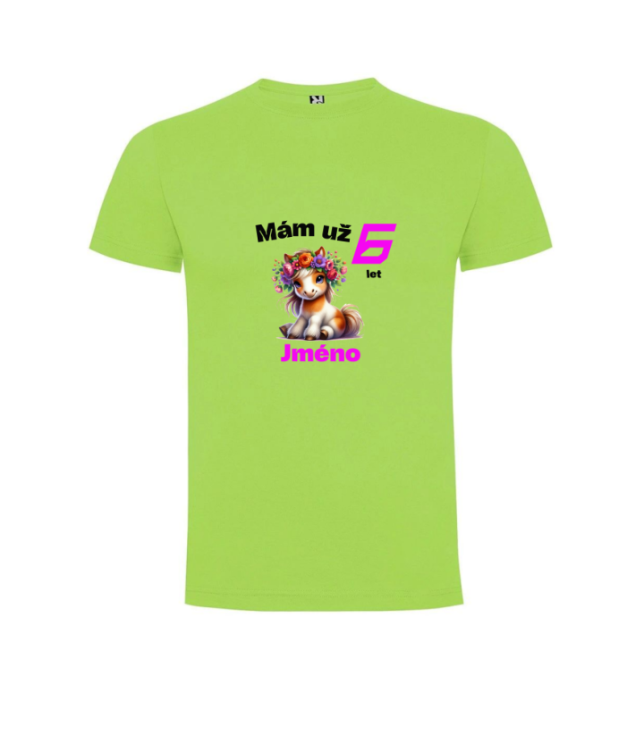 Narodeninové tričko poník s jménem - Věk: 3