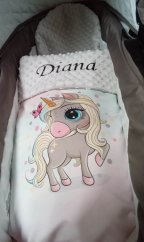 Minky deka jednorožec s vyšitým jménem