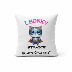 Polštář se jménem strážce sladkých snů kočička