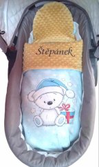 Minky deka zimný medveď s vyšitým menom