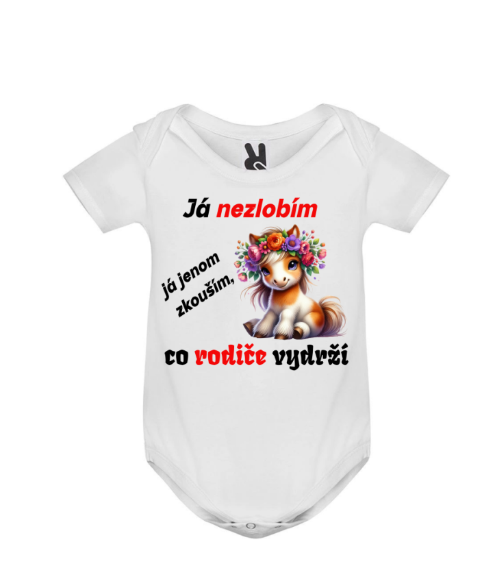 Body poník Já nezlobím já jen zkouším co rodiče vydrží - Barva: Růžová