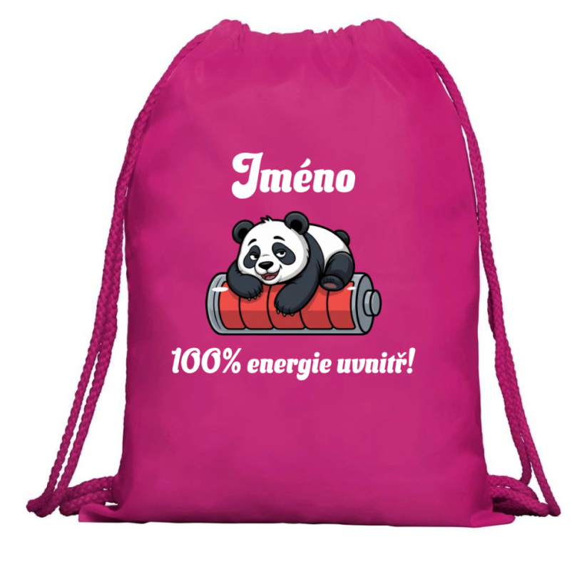 Multifunkční batoh se JMÉNEM - 100% energie je uvnitř - Barva: Bílá