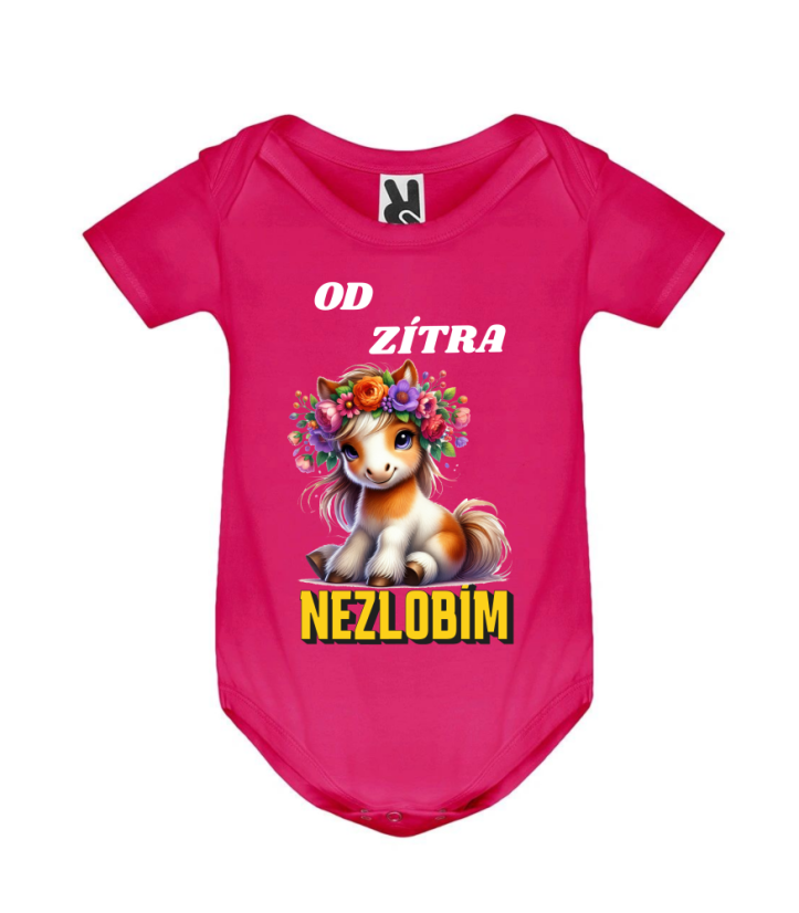Body poník Od zítra nezlobím - Barva: Bílá