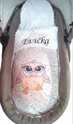 Minky deka s výšivkou jména – motiv sova