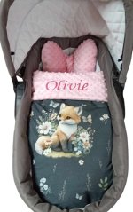 Minky deka líška s vyšitým menom