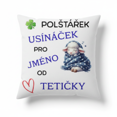 Polštář Usínaček od tetičky - motiv ovečka- se JMÉNEM