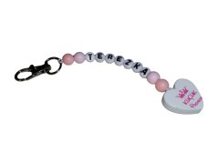 Přívěsek na klíče srdíčko - vlastní jméno