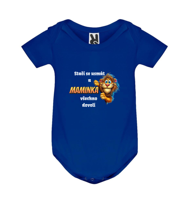 Body lev stačí se usmát a maminka všechno dovolí - Barva: Modrá