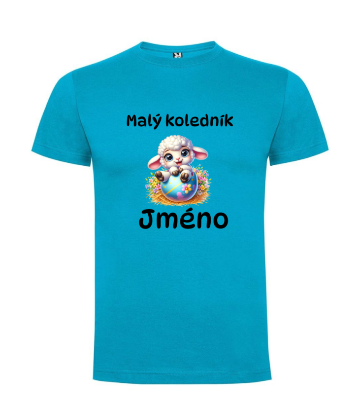 Dětské velikonoční tričko s vlastním jménem - motiv ovečka - Farba: Ružová