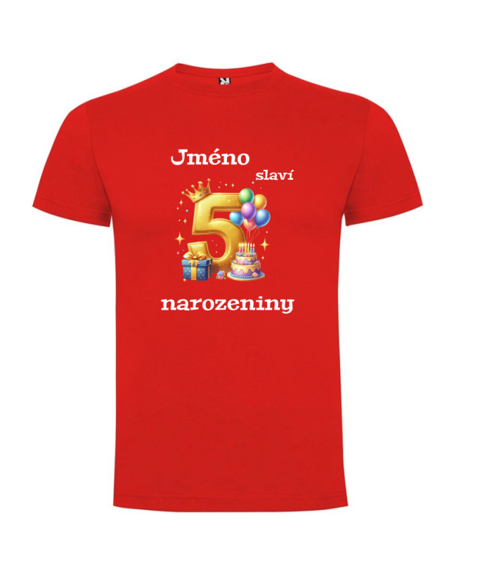 Narozeninové tričko balonky se jménem - Věk: 8