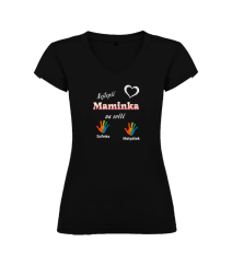 Dámské tričko nejlepší maminka se jmény dětí